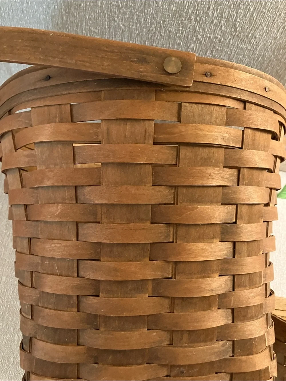 Longaberger Brown Handwoven Handle Basket Duo